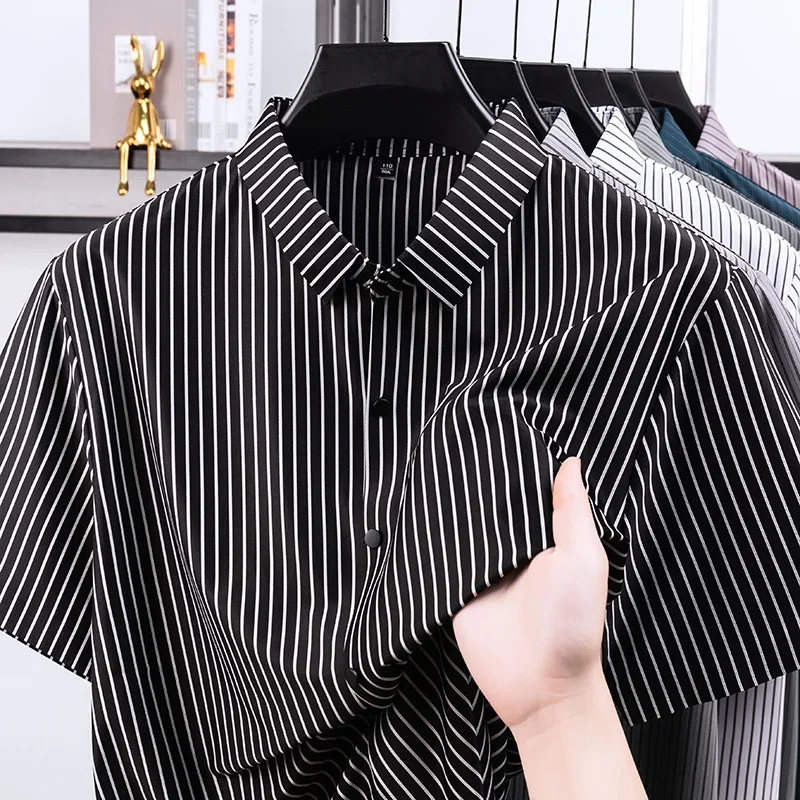 Mens Vertical Striped Polo Shirts Summer Casual Breathable Moisture Wicking Tops for Men Office Daily Wear
Mens Vertical Striped Polo Shirts Summer Casual Breathable Moisture Wicking Tops for Men Office Daily Wear