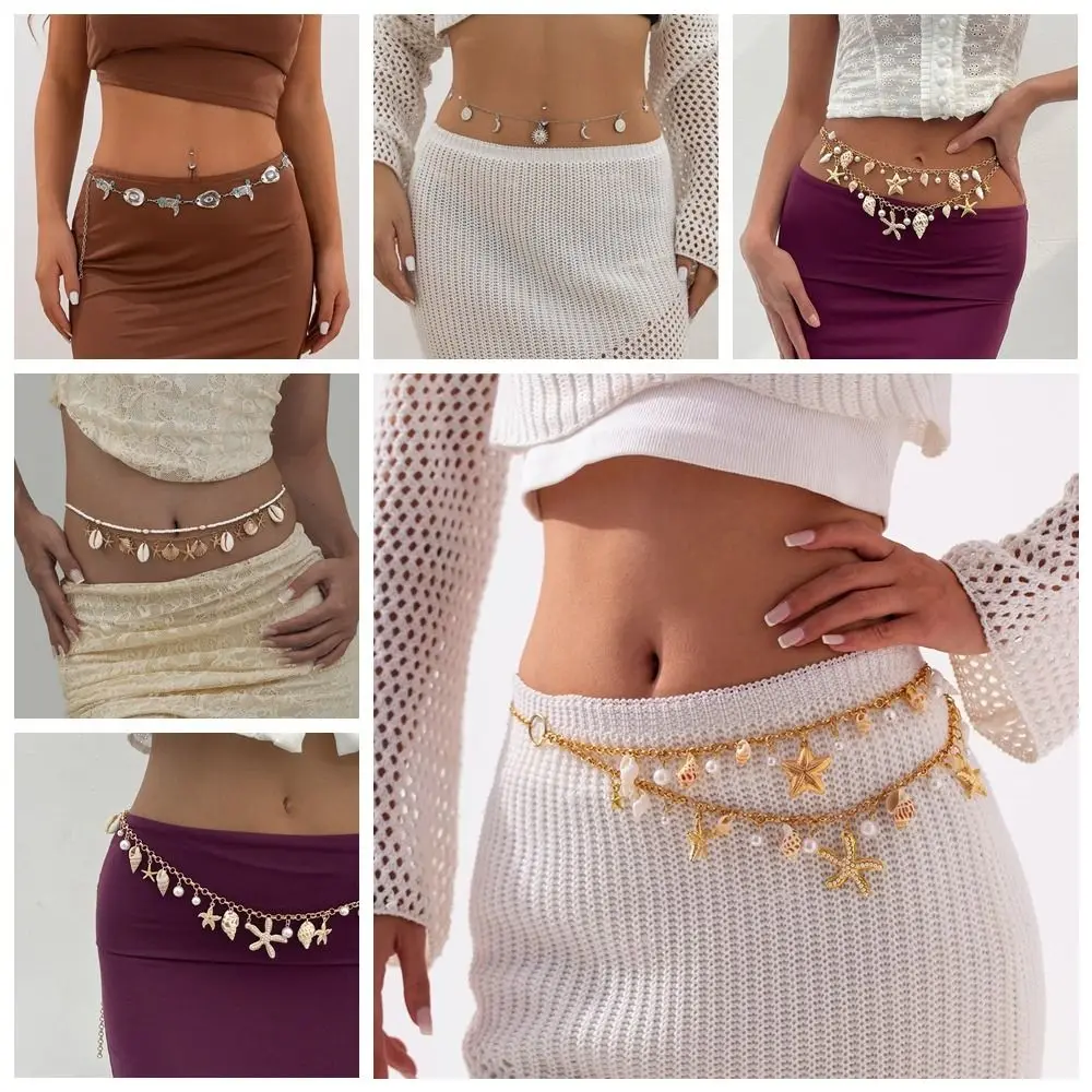 Fashion Alloy Waistband Bohemia Style Imitation Pearl Conch Pendant Body Chain Waist Chain Women
Fashion Alloy Waistband Bohemia Style Imitation Pearl Conch Pendant Body Chain Waist Chain Women