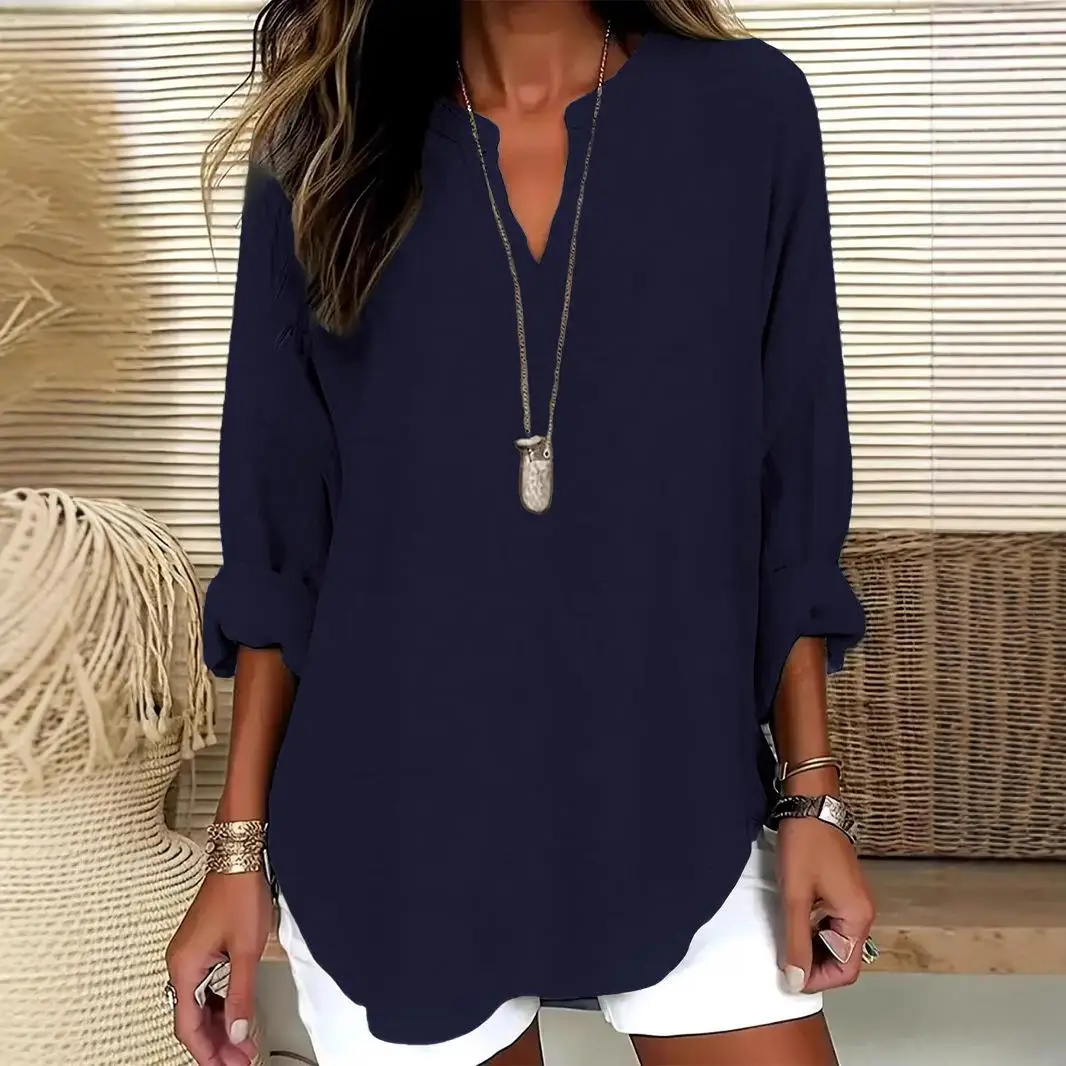 Women's V-Neck Off-Shoulder Long Sleeve T-Shirt Cute Style Color Splice Design Non-Shrink Fabric Winter Collection
Women's V-Neck Off-Shoulder Long Sleeve T-Shirt Cute Style Color Splice Design Non-Shrink Fabric Winter Collection