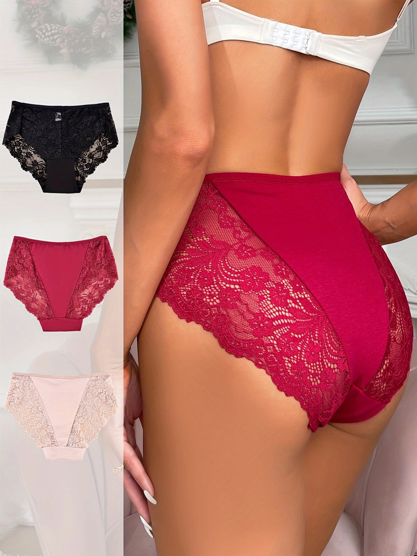 3Pcs Women's Floral Lace Panties Sexy Sheer Lingerie High Waist Solid Color Panties Women's Breathable Lingerie Underwear Women
3Pcs Women's Floral Lace Panties Sexy Sheer Lingerie High Waist Solid Color Panties Women's Breathable Lingerie Underwear Women