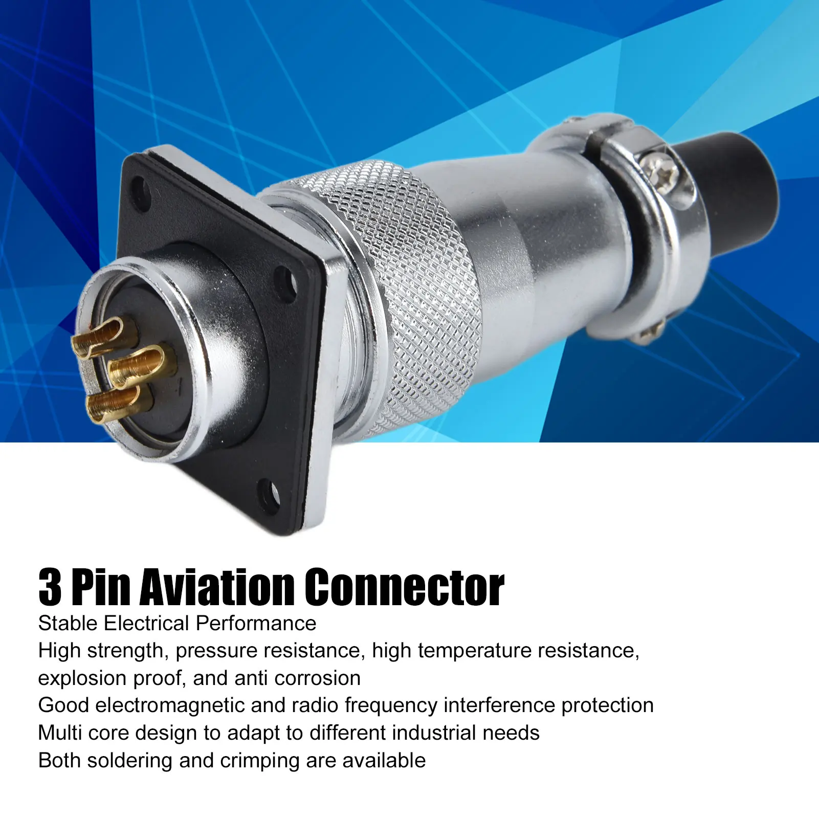 3 Pin Aviation Connector Zinc Alloy Waterproof WS20 Aviation Male Female Plug AC 500V Wire Aviation Connector Socket
3 Pin Aviation Connector Zinc Alloy Waterproof WS20 Aviation Male Female Plug AC 500V Wire Aviation Connector Socket