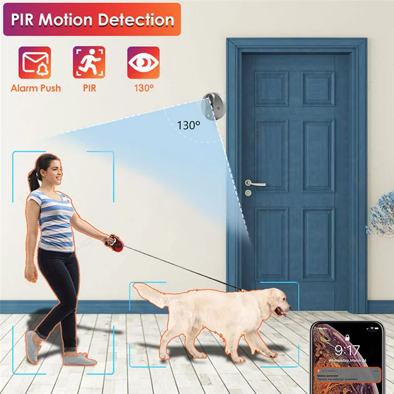 1Set 1080P Smart Home Digital Peephole Door Viewer 4.3 Inch PIR Motion Detect Door Viewer-ABJU
1Set 1080P Smart Home Digital Peephole Door Viewer 4.3 Inch PIR Motion Detect Door Viewer-ABJU
