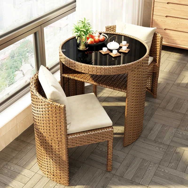 Rattan Garden Furniture Sets Balcony Home Table Chairs Outdoor Patio Combination Storage Leisure Table and Chair Three-piece Set
Rattan Garden Furniture Sets Balcony Home Table Chairs Outdoor Patio Combination Storage Leisure Table and Chair Three-piece Set