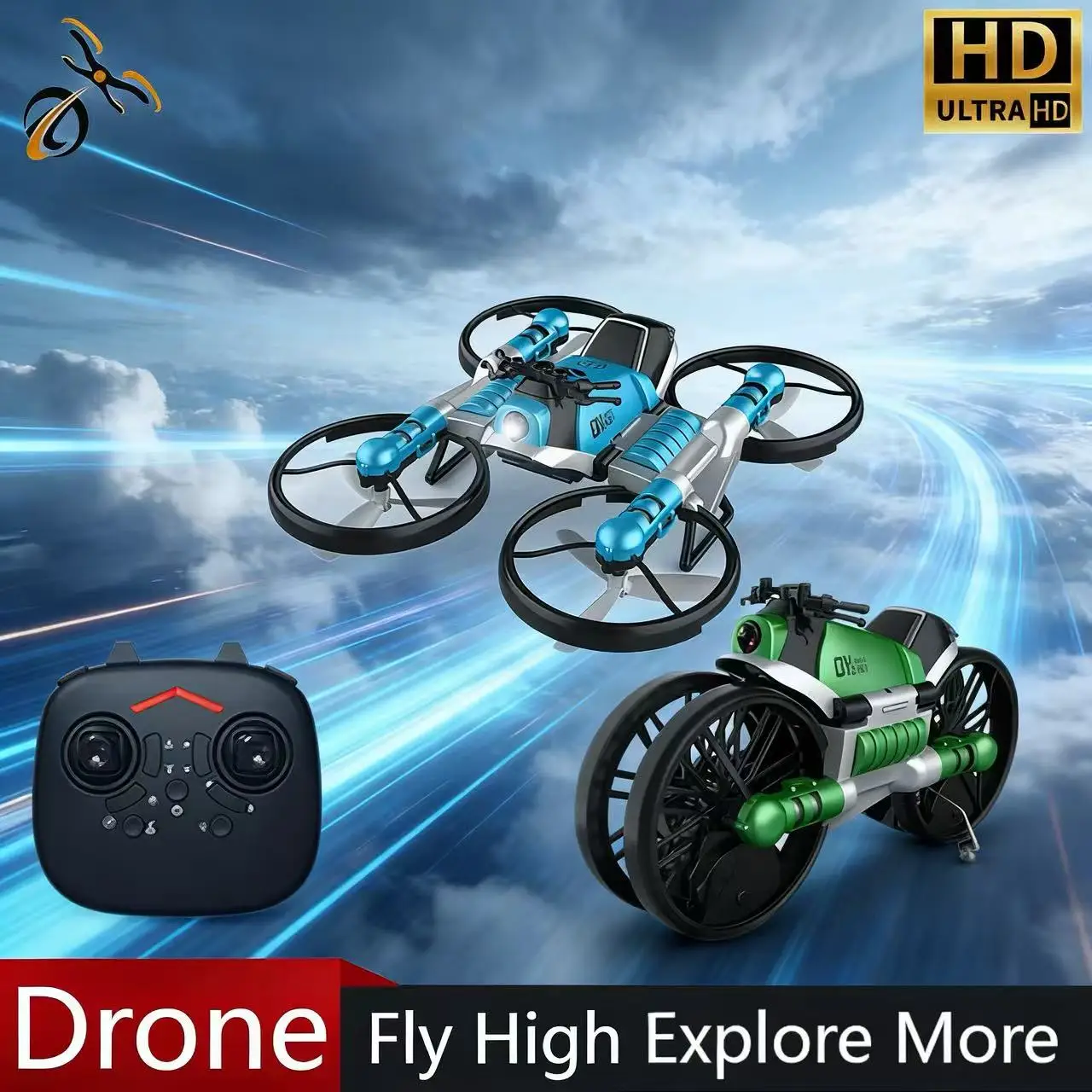 Новый квадрокоптер 2-в-1 2026 года: наземный и воздушный, с дистанционным управлением, 2.4G, 4K HD-камерой, функцией удержания высоты и интеллектуальным управлением
Новый квадрокоптер 2-в-1 2026 года: наземный и воздушный, с дистанционным управлением, 2.4G, 4K HD-камерой, функцией удержания высоты и интеллектуальным управлением