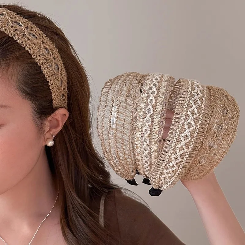 Wide Bohemian Linen Headband for Women Openwork Jacquard Cut-Out Design Elegant Straw Headband Girl Fairy Hair Band Accessory
Wide Bohemian Linen Headband for Women Openwork Jacquard Cut-Out Design Elegant Straw Headband Girl Fairy Hair Band Accessory