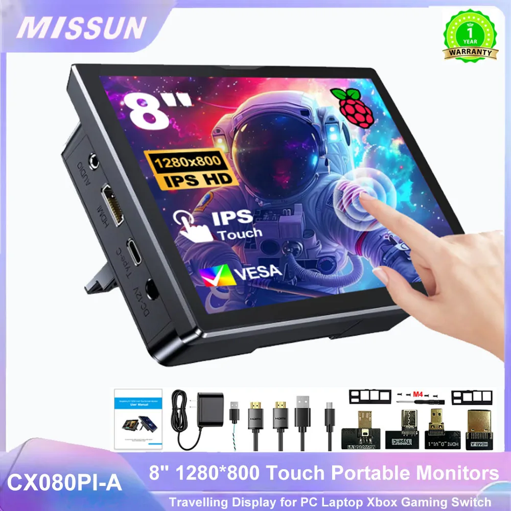 8 inch Raspberry Pi 5 4 Monitor LCD Dispaly 1280x800 16:10 Touch Screen HDMI USB for DIY Pi 4 3 Built in Fans Speaker For Gaming
8 inch Raspberry Pi 5 4 Monitor LCD Dispaly 1280x800 16:10 Touch Screen HDMI USB for DIY Pi 4 3 Built in Fans Speaker For Gaming