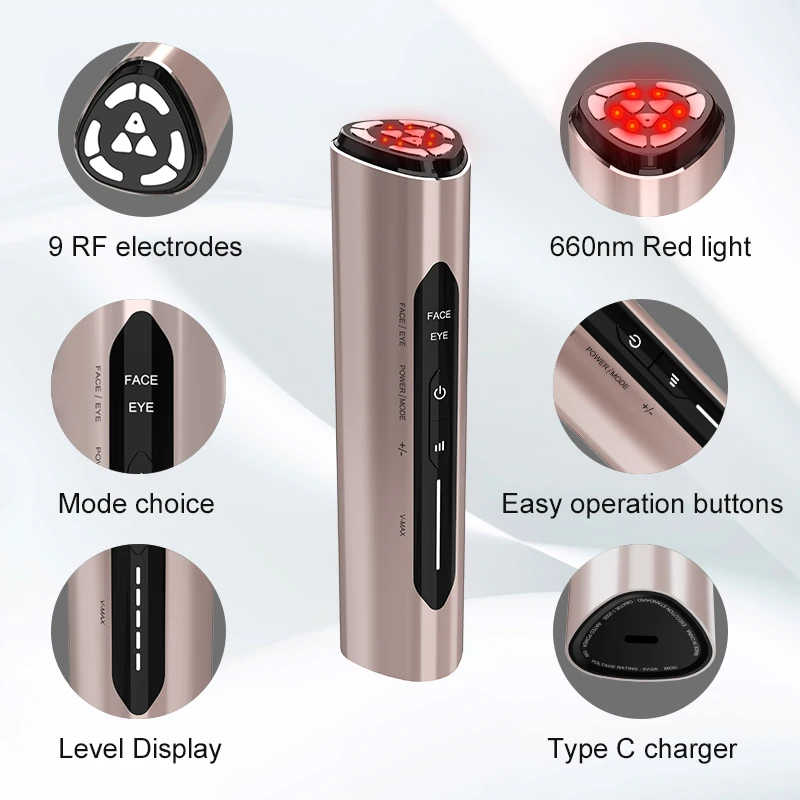 Portable Ems Eye Facial Lifting Wrinkle Remover Red Light Skin Tightening Machine Massager Beauty Device
Portable Ems Eye Facial Lifting Wrinkle Remover Red Light Skin Tightening Machine Massager Beauty Device