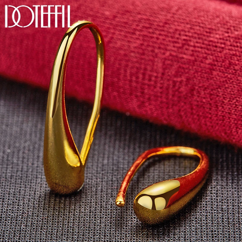 DOTEFFIL 18K Gold Water Droplets/Raindrops Stud Earrings For Woman Wedding Engagement Fashion Party Charm Jewelry
DOTEFFIL 18K Gold Water Droplets/Raindrops Stud Earrings For Woman Wedding Engagement Fashion Party Charm Jewelry