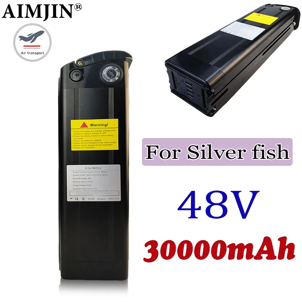 Powerful 48V 30Ah Silver Fish Electric Bike Bateria Accu 1000W 750W 500W Lithium eBike Bicycle Battery
Powerful 48V 30Ah Silver Fish Electric Bike Bateria Accu 1000W 750W 500W Lithium eBike Bicycle Battery