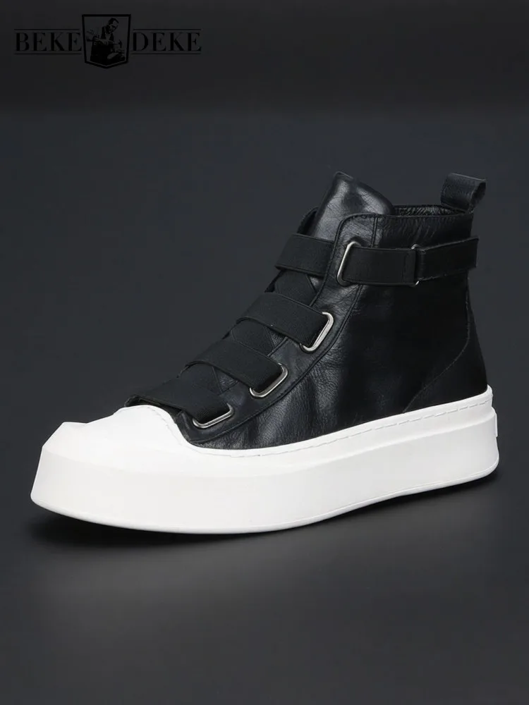Mens Fashion Spring Autumn New Platform High Top Shoes Round Toe Hook Loop Genuine Leather Boots Hip Hop Casual Short Boots Male
Mens Fashion Spring Autumn New Platform High Top Shoes Round Toe Hook Loop Genuine Leather Boots Hip Hop Casual Short Boots Male