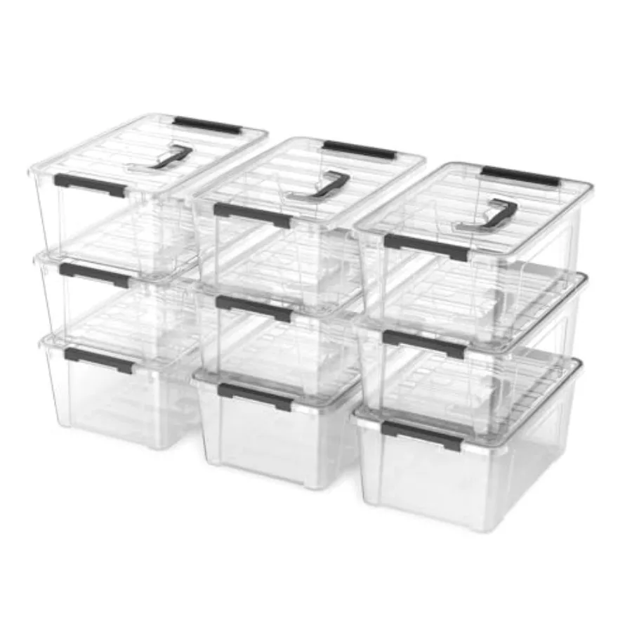 9-Pack Plastic Storage Bins with Lids, 6 Quart Stackable Containers Organization with Latch Buckle
9-Pack Plastic Storage Bins with Lids, 6 Quart Stackable Containers Organization with Latch Buckle