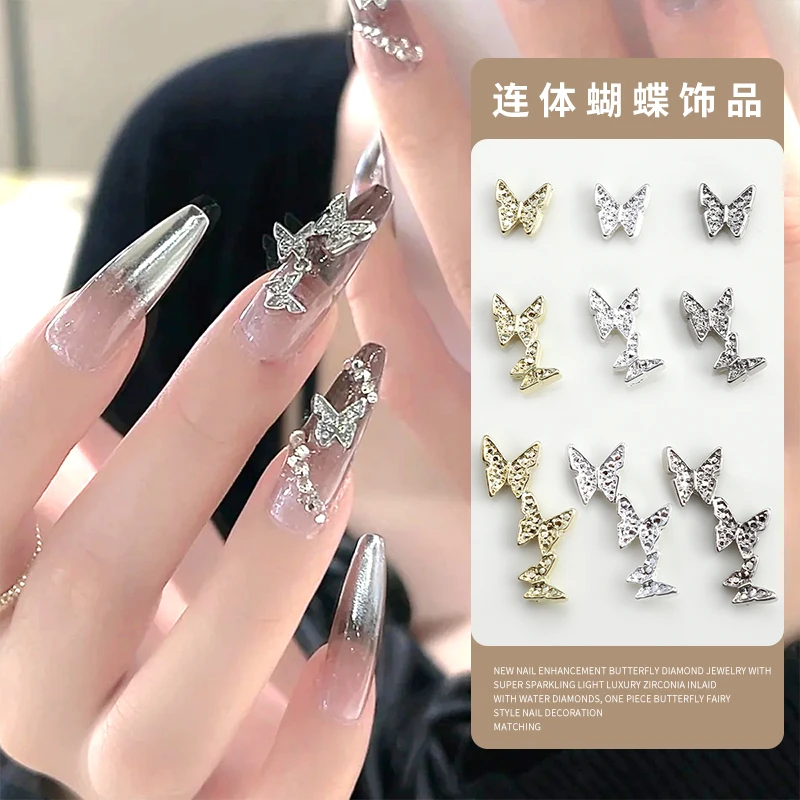 20Pcs Elegant Alloy Conjoined Butterfly 3D Nail Accessories Japanese Light Luxury Style Metal Nail Art Charms Decor Bulk Supply
20Pcs Elegant Alloy Conjoined Butterfly 3D Nail Accessories Japanese Light Luxury Style Metal Nail Art Charms Decor Bulk Supply