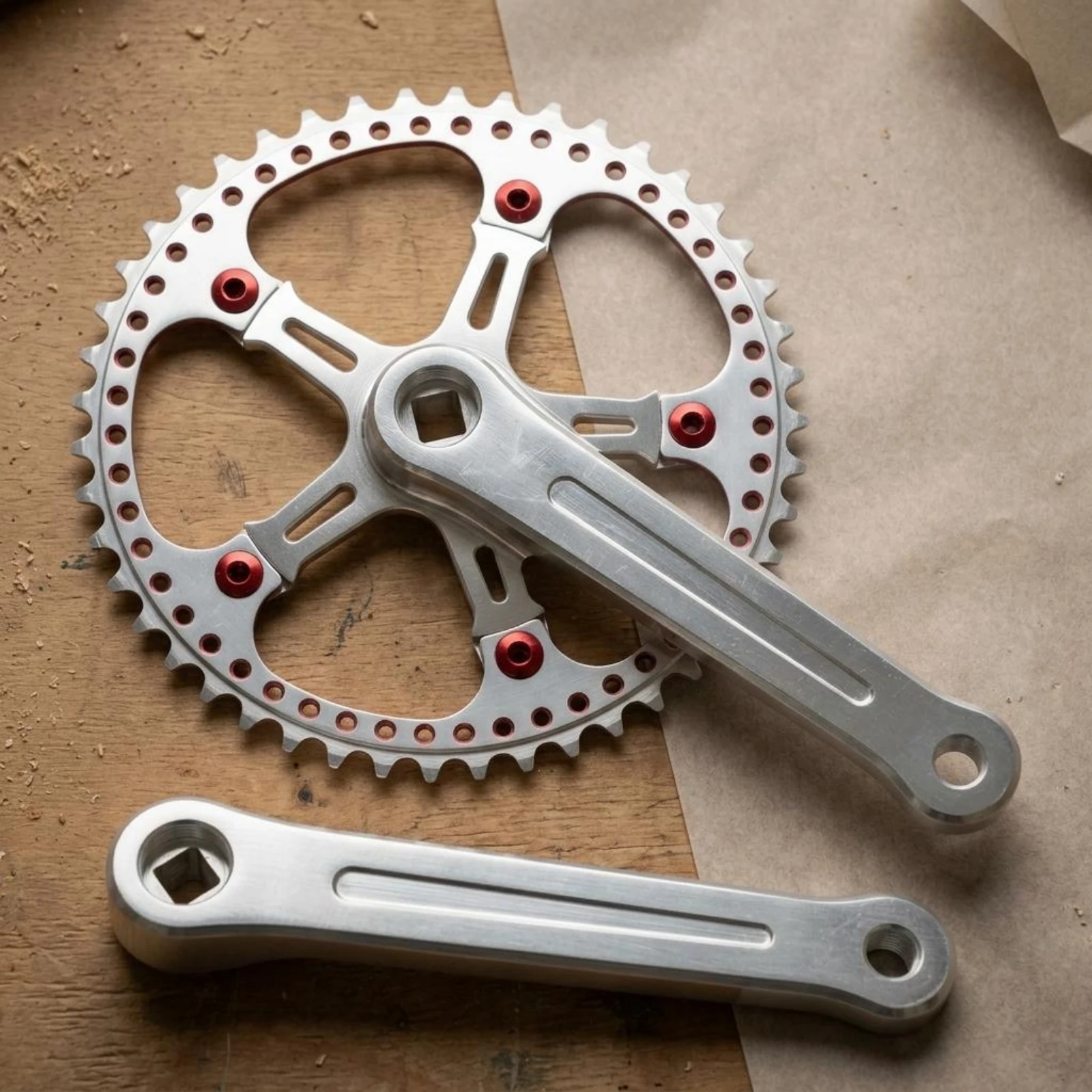 46-Tooth Crankset Lightweight Square-Taper Crankset Bike Crank Arm Flat Profile Silver Metal Finish
46-Tooth Crankset Lightweight Square-Taper Crankset Bike Crank Arm Flat Profile Silver Metal Finish
