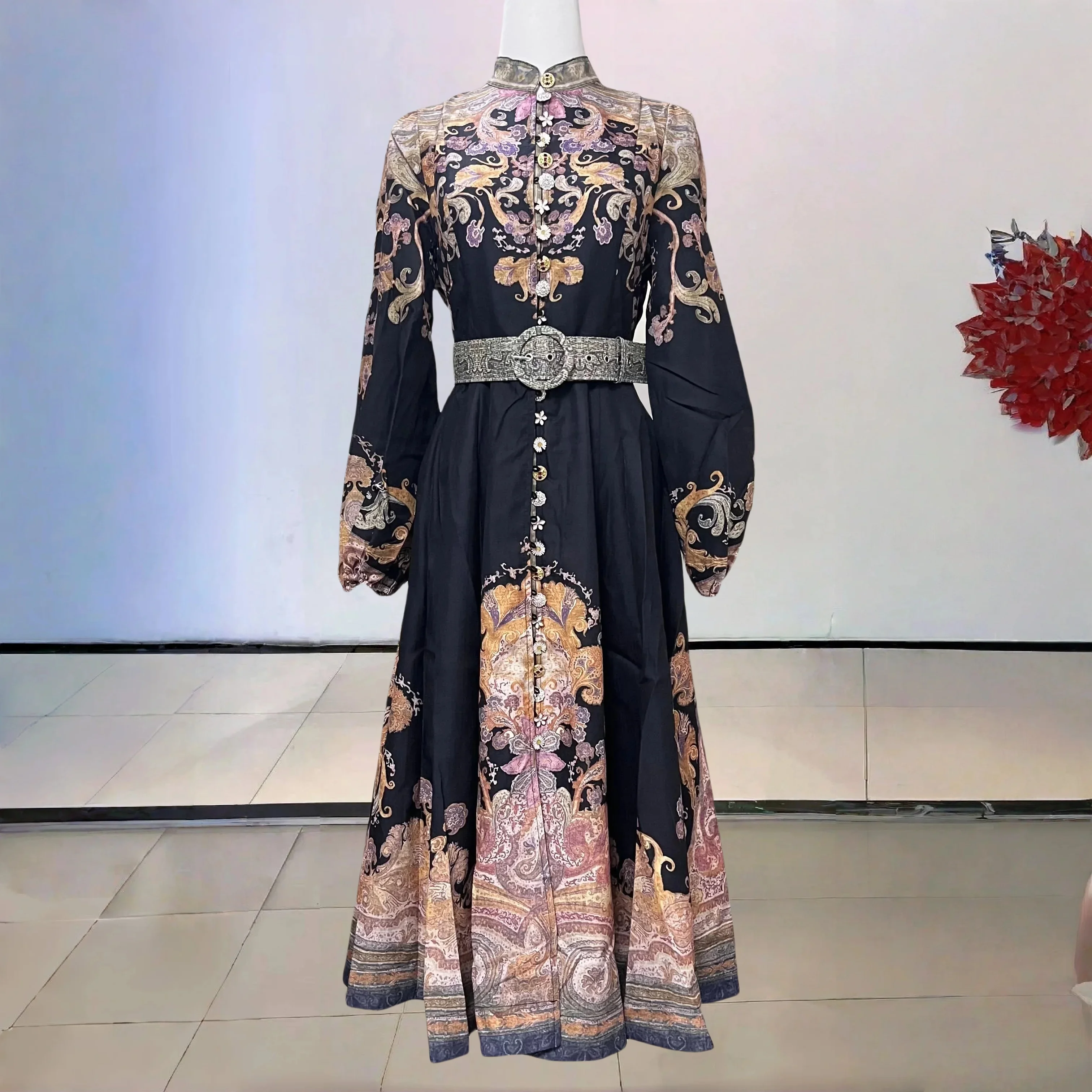 Women's Floral Print Linen Midi Dress Soft Fabric A Line Cut Bohemian Charm Long Sleeve Summer Garden Party Elegant Look
Women's Floral Print Linen Midi Dress Soft Fabric A Line Cut Bohemian Charm Long Sleeve Summer Garden Party Elegant Look