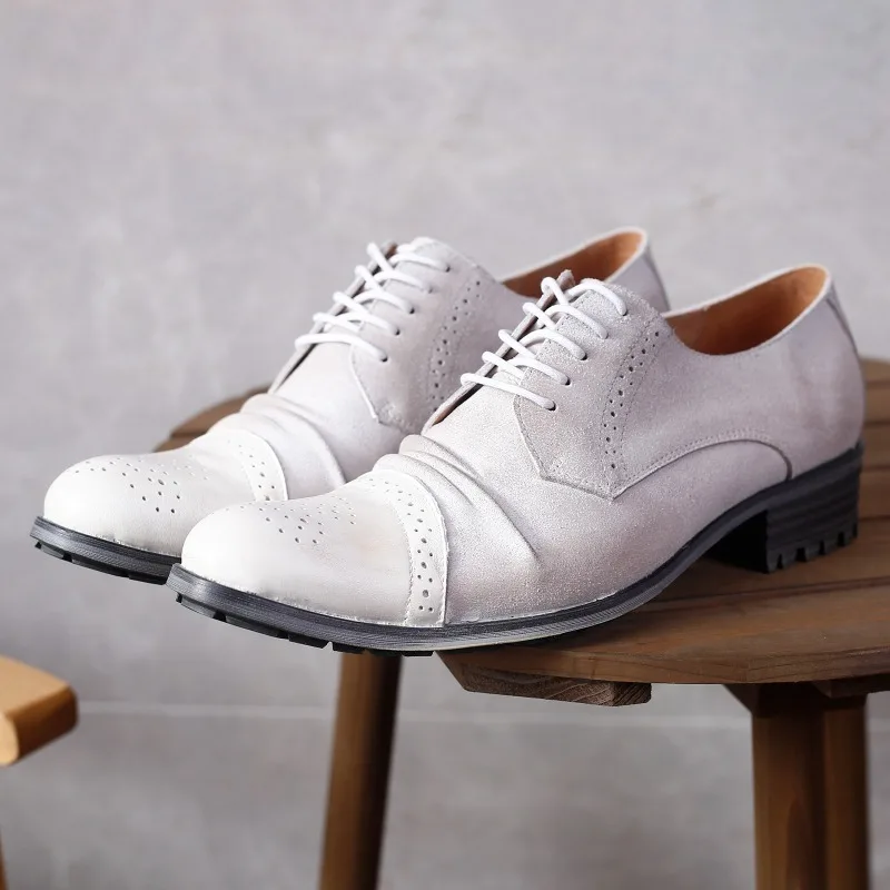British Vintage Men Genuine Leather Lace-Up Brogues Thick-Soled Dress Shoes Youthful Trendy Low-Top Punk Shoes
British Vintage Men Genuine Leather Lace-Up Brogues Thick-Soled Dress Shoes Youthful Trendy Low-Top Punk Shoes