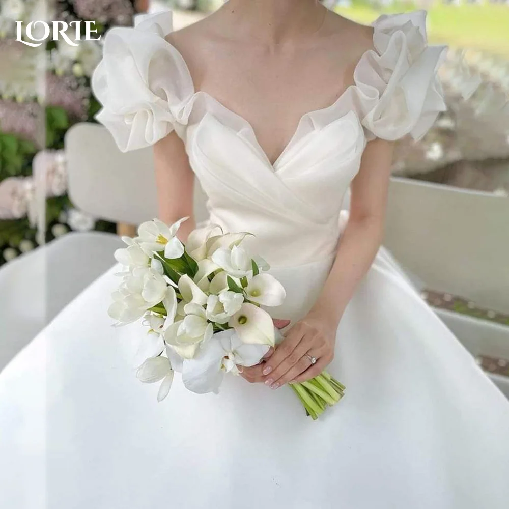 LORIE Sexy Satin Wedding Dresses Off Shoulder A-line Pleat Ruffle Elegant Customized Ball Bridal Gown Backless Puff Party Dress
LORIE Sexy Satin Wedding Dresses Off Shoulder A-line Pleat Ruffle Elegant Customized Ball Bridal Gown Backless Puff Party Dress