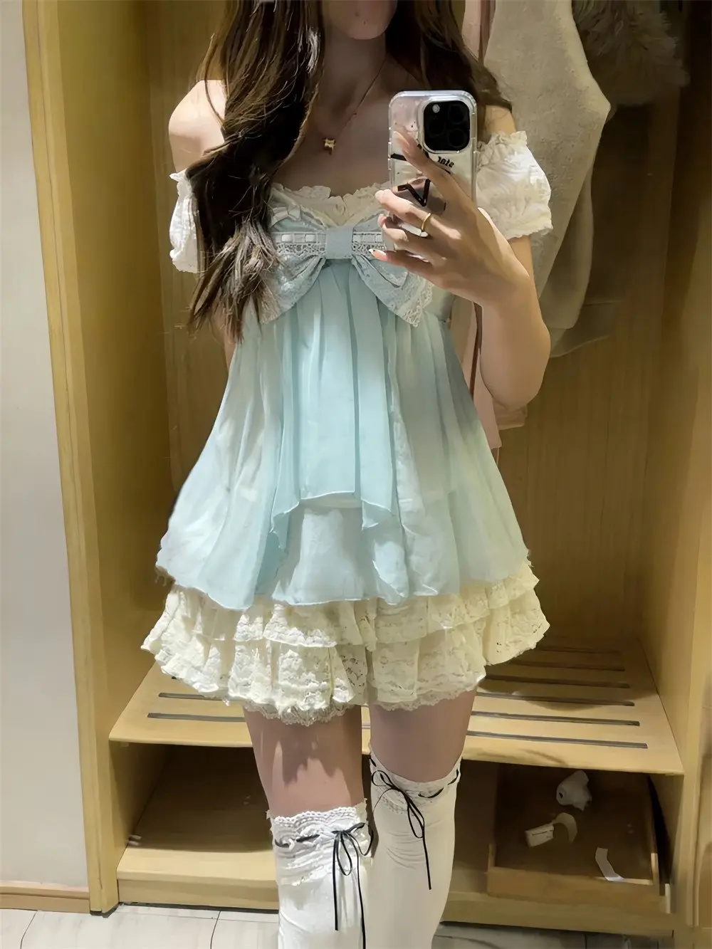 Vintage Japanese Style Lace Knot Top And Half Skirt Set Women's Fashion Summer Outfit Short Pants Elastic Waist
Vintage Japanese Style Lace Knot Top And Half Skirt Set Women's Fashion Summer Outfit Short Pants Elastic Waist