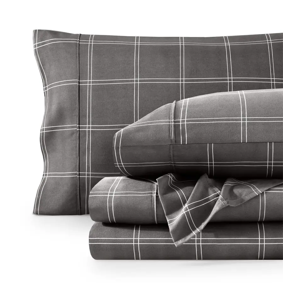 Queen Sheet Set Luxury 1800 UltraSoft Microfiber Double Brushed Deep Pockets Easy Fit 4 Piece Set Queen, Modern Plaid Grey White
Queen Sheet Set Luxury 1800 UltraSoft Microfiber Double Brushed Deep Pockets Easy Fit 4 Piece Set Queen, Modern Plaid Grey White
