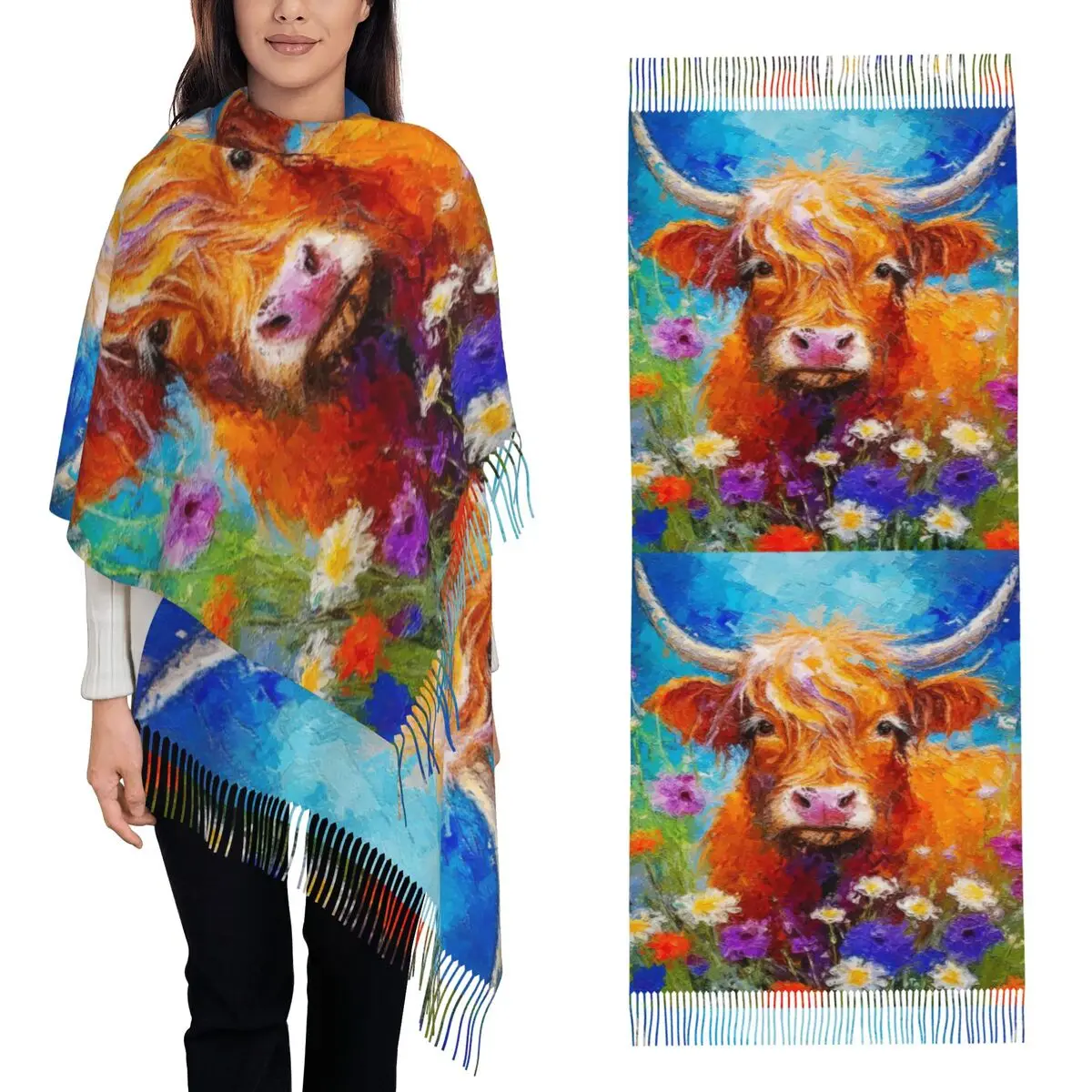 Шарф с кисточками из горной коровы и цветка, женские мягкие теплые шали и накидки, большая осенне-зимняя шаль 
Шарф с кисточками из горной коровы и цветка, женские мягкие теплые шали и накидки, большая осенне-зимняя шаль