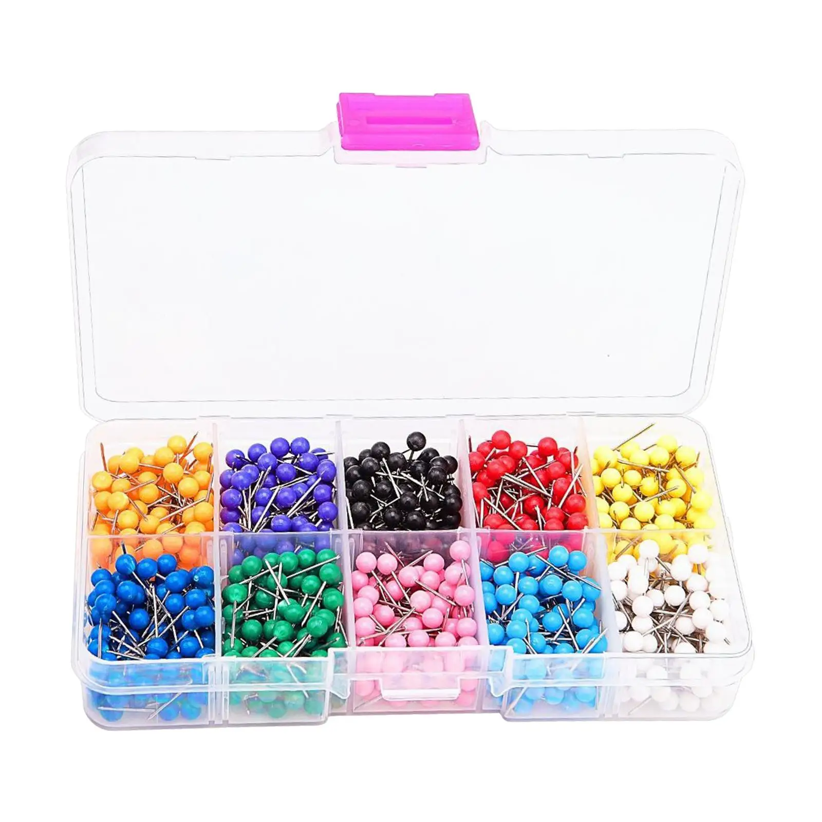 600 PCS Multi-Color Push Pins Tacks, Stainless Pushpin for Bulletin Board, Fabric Marking Pins
600 PCS Multi-Color Push Pins Tacks, Stainless Pushpin for Bulletin Board, Fabric Marking Pins
