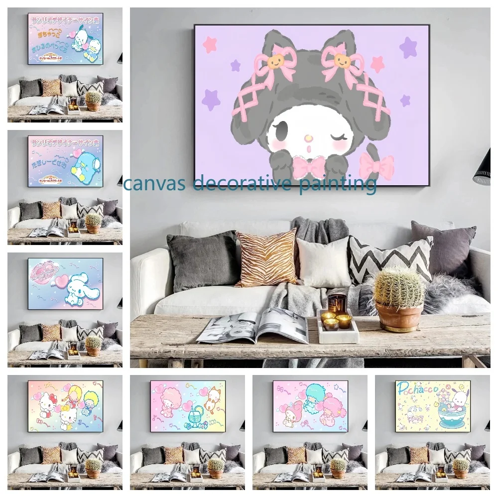 Hello Kitty My Melody Kuromi Poster Wall Canvas Painting Birthday Party Cute Cat Quotes Pictures for Girl Kids Room Home Decor
Hello Kitty My Melody Kuromi Poster Wall Canvas Painting Birthday Party Cute Cat Quotes Pictures for Girl Kids Room Home Decor