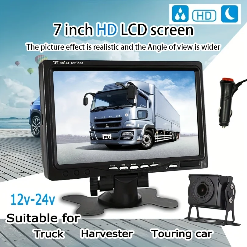 7-Inch HD Reverse Camera System for Pickups & RVs - 12V-24V, Starlight Infrared Night Vision, Parking Assist, Fit
7-Inch HD Reverse Camera System for Pickups & RVs - 12V-24V, Starlight Infrared Night Vision, Parking Assist, Fit