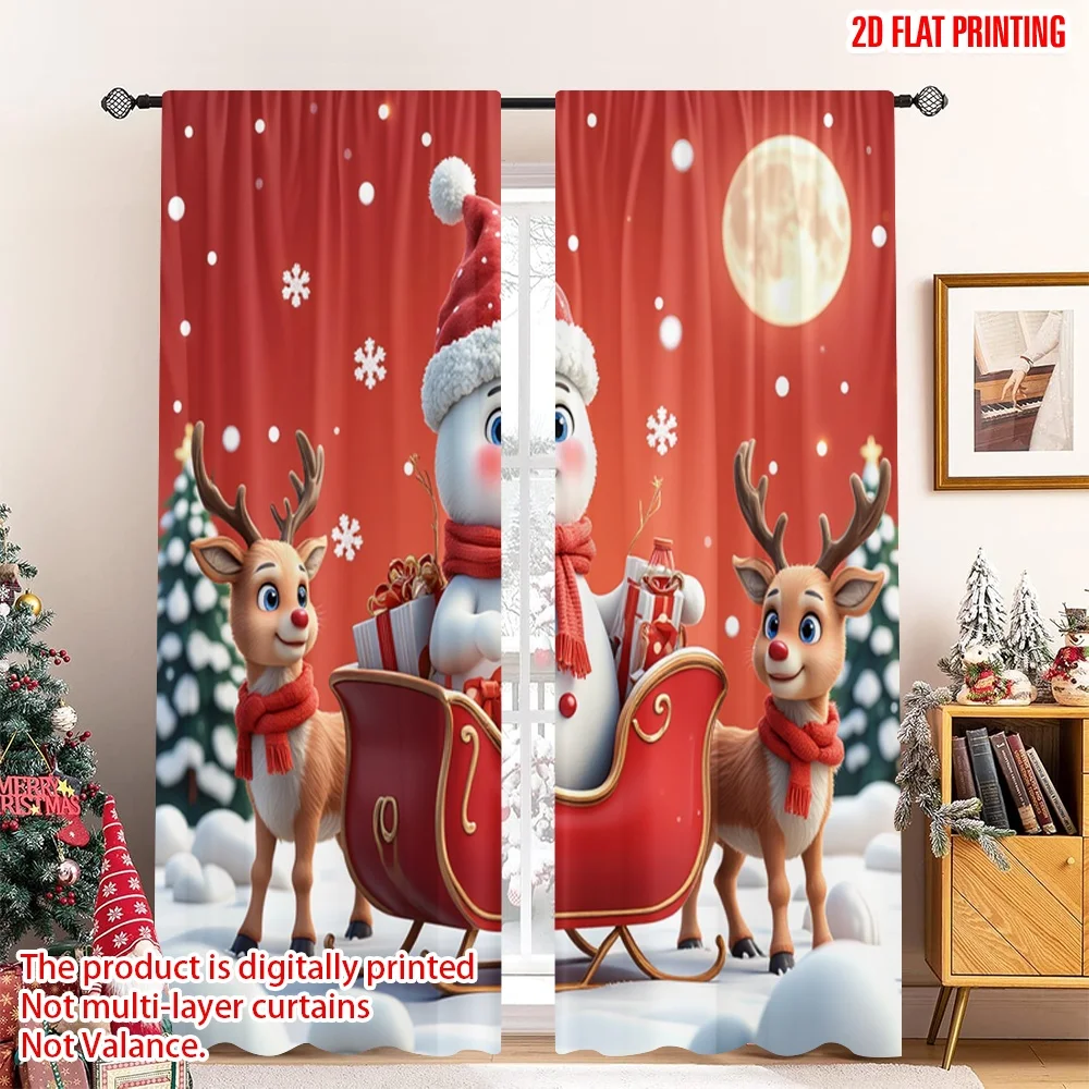 2pcs 2D flat printing Merry Christmas Window Curtains Cute Snowman Sleigh Christmas Moon 100% Polyester Without Electricity
2pcs 2D flat printing Merry Christmas Window Curtains Cute Snowman Sleigh Christmas Moon 100% Polyester Without Electricity