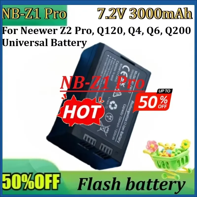 For Neewer Z2 Pro, Q120, Q4, Q6, Q200 7.2V 3000mAh High-Capacity Universal Battery New NB-Z1 Pro Replacement Flash Battery
For Neewer Z2 Pro, Q120, Q4, Q6, Q200 7.2V 3000mAh High-Capacity Universal Battery New NB-Z1 Pro Replacement Flash Battery