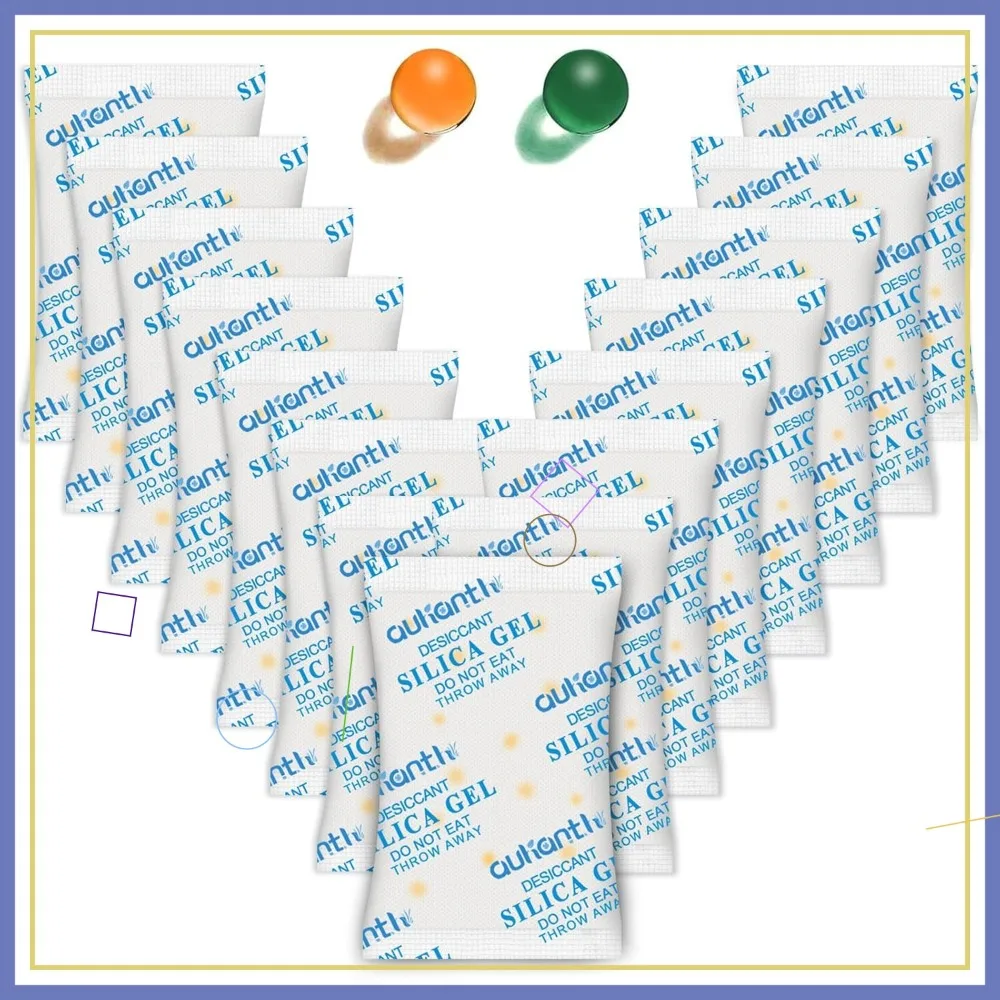 100 Pcs 2 Gram Silica Gel Packs, Food Grade Desiccant Packets with Color Indication, Moisture Absorbers for Storage
100 Pcs 2 Gram Silica Gel Packs, Food Grade Desiccant Packets with Color Indication, Moisture Absorbers for Storage