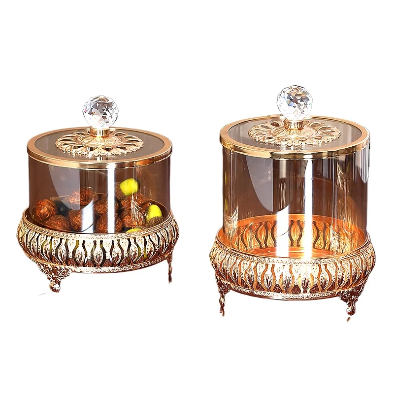 Gold candy jar with lid Light luxury European household tea several snacks Candy glass storage tank
Gold candy jar with lid Light luxury European household tea several snacks Candy glass storage tank