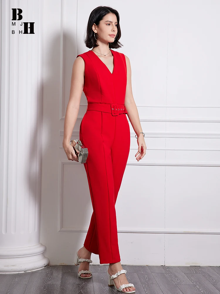 New Plus Size Fashion Summer Red One Piece Long Jumpsuits Women Clothes Elegant Formal Sleeveless Belt Slim Female Mujer Rompers
New Plus Size Fashion Summer Red One Piece Long Jumpsuits Women Clothes Elegant Formal Sleeveless Belt Slim Female Mujer Rompers