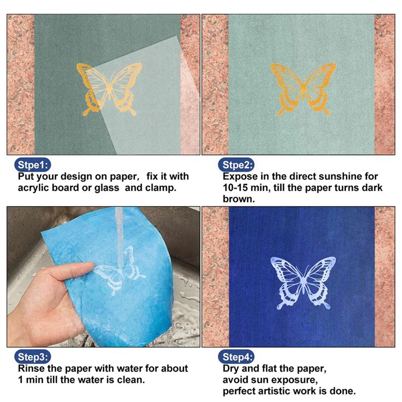 Sun Print Paper Kit,Cyanotype Paper,60 Sheets Cyanotype Paper With 4 Sheet Acrylic Panel,Activated Printing Art Paper 
Sun Print Paper Kit,Cyanotype Paper,60 Sheets Cyanotype Paper With 4 Sheet Acrylic Panel,Activated Printing Art Paper