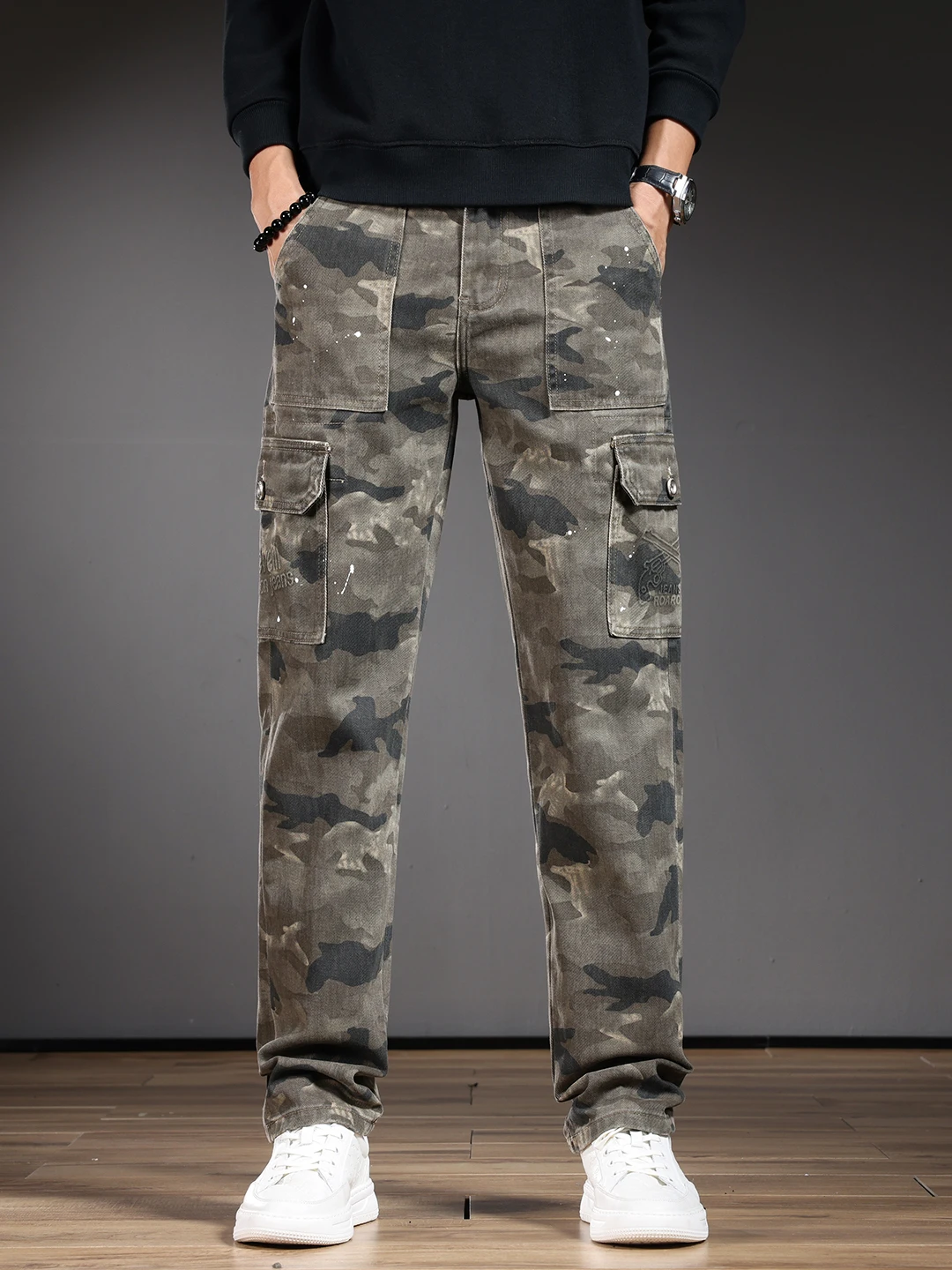 High-End Retro Camouflage Workwear Jeans Men's Loose Straight Leg Trendy Long Trousers Spring Autumn Cotton Stretch Denim
High-End Retro Camouflage Workwear Jeans Men's Loose Straight Leg Trendy Long Trousers Spring Autumn Cotton Stretch Denim