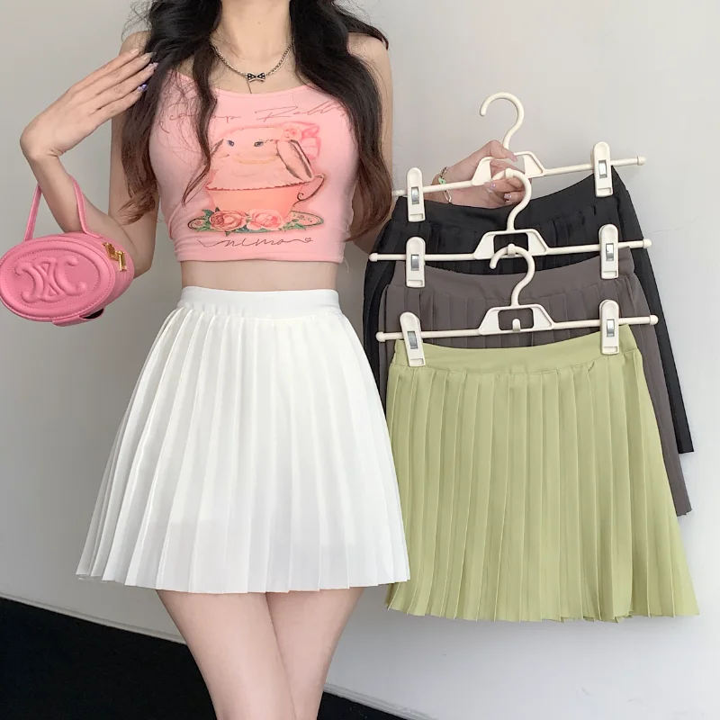 Винтажные плиссированные короткие юбки женские Y2K летние повседневные юбки с высокой талией в консервативном стиле женские корейские однотонные универсальные простые мини-юбки
Винтажные плиссированные короткие юбки женские Y2K летние повседневные юбки с высокой талией в консервативном стиле женские корейские однотонные универсальные простые мини-юбки