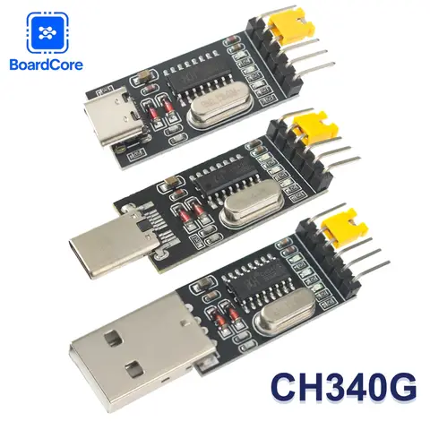 CH340G CH340 USB To TTL UART Converter Module Type-C Interface 3.3V/5V Switchable Serial Adapter for Arduino/Raspberry Pi