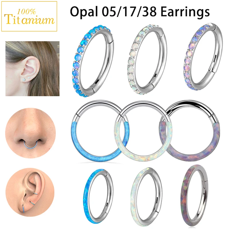 G23 Titanium Piercing Earrings Opal Nose Ring Ear Cartilage Helix Tragus Daith Septum Lip Piercing Hinged Segment Clicker 6-12mm
G23 Titanium Piercing Earrings Opal Nose Ring Ear Cartilage Helix Tragus Daith Septum Lip Piercing Hinged Segment Clicker 6-12mm