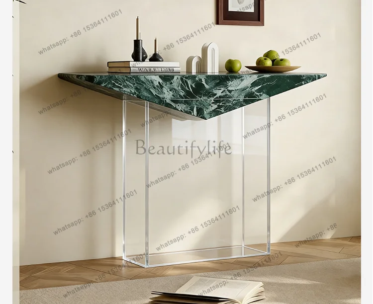 Italian minimalist style high-end console table against the wall slate acrylic creative table
Italian minimalist style high-end console table against the wall slate acrylic creative table