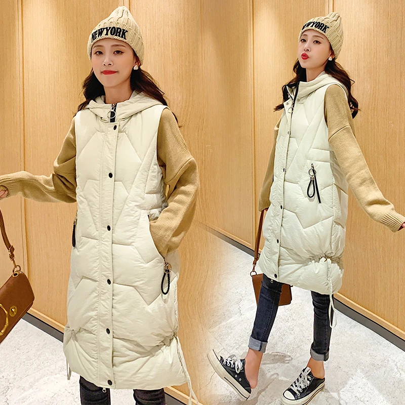 Vest Parka Women Autumn Winter Cotton Padded Hooded Zipper Embroidery Sleeveless Long Jacket Waistcoat Female Oversize Parkas
Vest Parka Women Autumn Winter Cotton Padded Hooded Zipper Embroidery Sleeveless Long Jacket Waistcoat Female Oversize Parkas