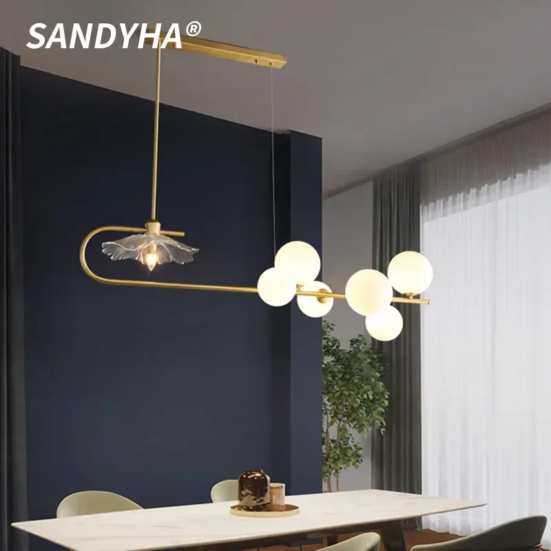 SANDYHA Nordic Iron Art Pendant Lights Glass Ball Lampshade Chandelier for Living Room Dining Table Lighting Bedroom Decoration
SANDYHA Nordic Iron Art Pendant Lights Glass Ball Lampshade Chandelier for Living Room Dining Table Lighting Bedroom Decoration