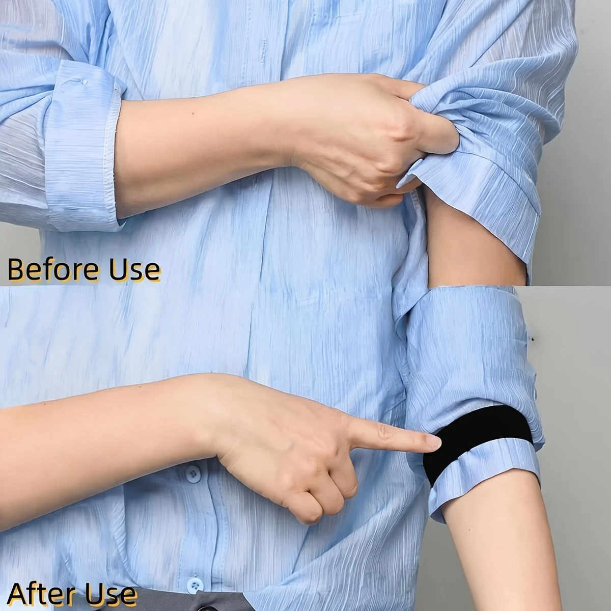2/4pcs Black cuff fasteners prevent slipping; highly elastic and gentle on clothing; comfortable and non-restrictive; unisex
2/4pcs Black cuff fasteners prevent slipping; highly elastic and gentle on clothing; comfortable and non-restrictive; unisex