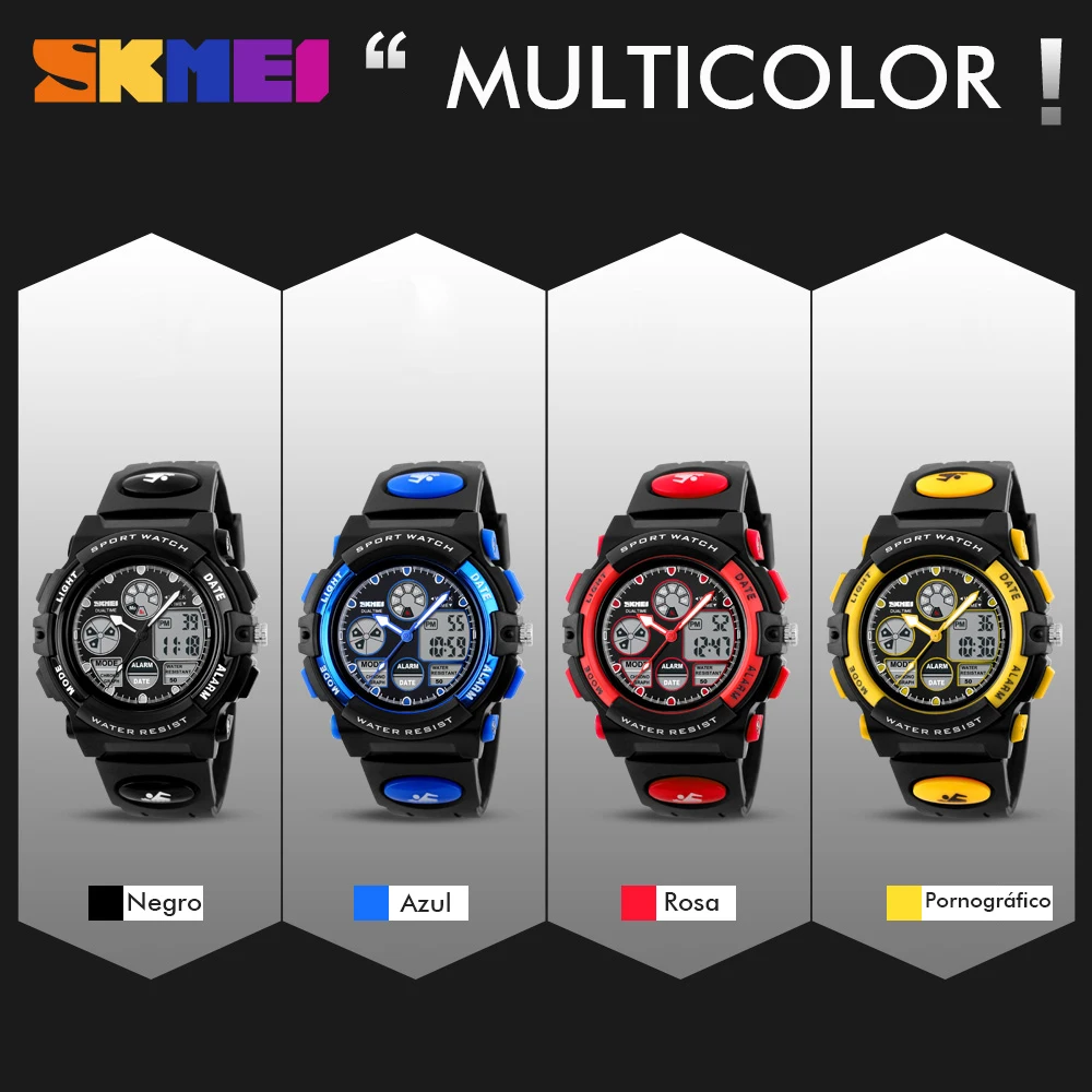 SKMEI Creative Back Light Dual Time Display Sports Kids Watches 5Bar Waterproof Chrono Alarm Children Wristwatch For Boys Girls
SKMEI Creative Back Light Dual Time Display Sports Kids Watches 5Bar Waterproof Chrono Alarm Children Wristwatch For Boys Girls