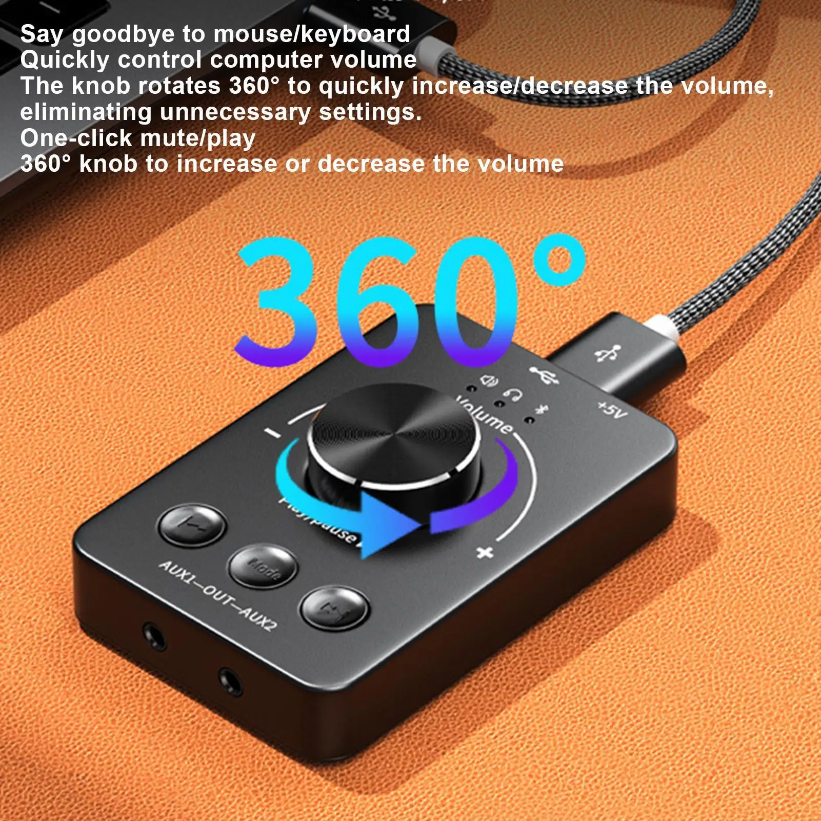 USB Volume Control Adjust Knob Multimedia Computer Speaker Bluetooth5.1 With Play Pause Skip Mute 3 Volume Control Modes
USB Volume Control Adjust Knob Multimedia Computer Speaker Bluetooth5.1 With Play Pause Skip Mute 3 Volume Control Modes