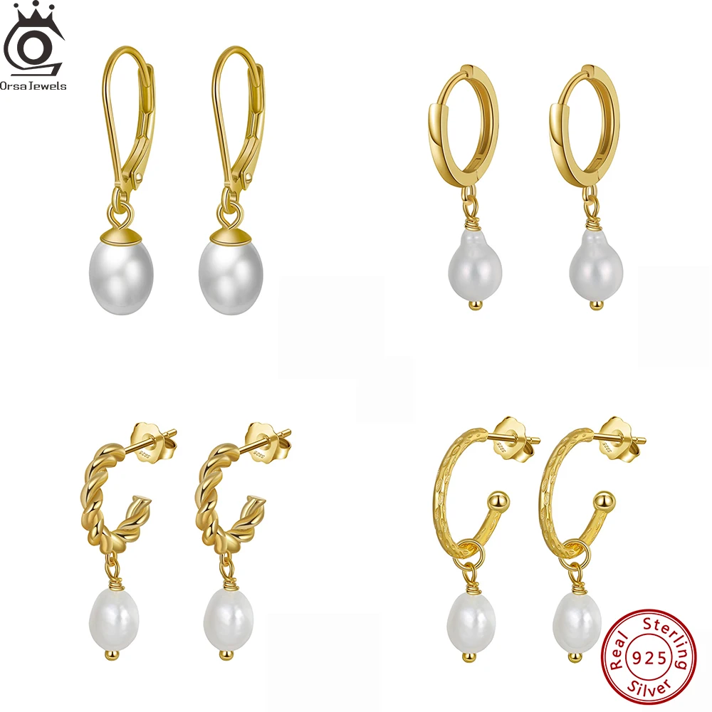 ORSA JEWELS 14K Gold Pearls Drop Earrings 925 Sterling Silver Natural Pearl Dangle Earring Fashion Party Ear Jewelry Gift GPE13
ORSA JEWELS 14K Gold Pearls Drop Earrings 925 Sterling Silver Natural Pearl Dangle Earring Fashion Party Ear Jewelry Gift GPE13