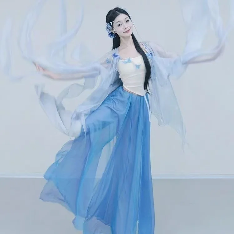 Elegant Blue Classical Dance Dress Women's Traditional Chinese Dress Light Thin Mesh Skirts Carnival Stage Performance Outfits
Elegant Blue Classical Dance Dress Women's Traditional Chinese Dress Light Thin Mesh Skirts Carnival Stage Performance Outfits