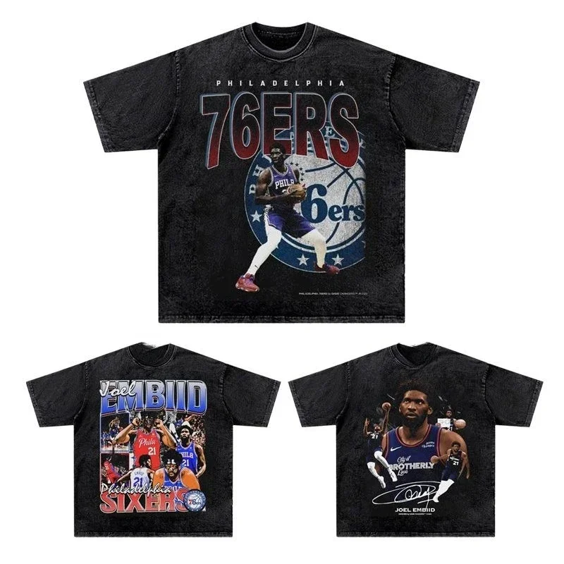 Американская баскетбольная звезда Embiid The Great 76ers, винтажная модная потертая футболка в стиле ретро для мужчин
Американская баскетбольная звезда Embiid The Great 76ers, винтажная модная потертая футболка в стиле ретро для мужчин