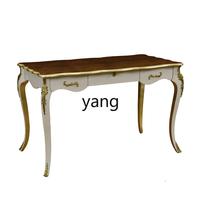 LMM Premium Blue Gray Wood Leather Table Inlaid Copper Desk RETRO Study Furniture
LMM Premium Blue Gray Wood Leather Table Inlaid Copper Desk RETRO Study Furniture