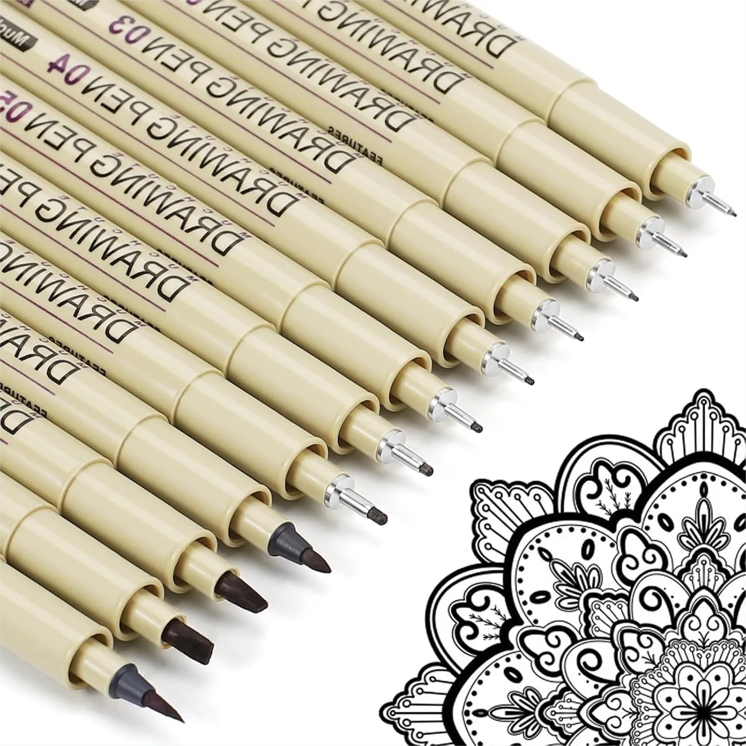 12 Black Micro Fineliner Drawing Pens Set With Brush Tip 0.2-3.0mm Waterproof Archival Ink For Artist Sketch Manga Zentangle
12 Black Micro Fineliner Drawing Pens Set With Brush Tip 0.2-3.0mm Waterproof Archival Ink For Artist Sketch Manga Zentangle