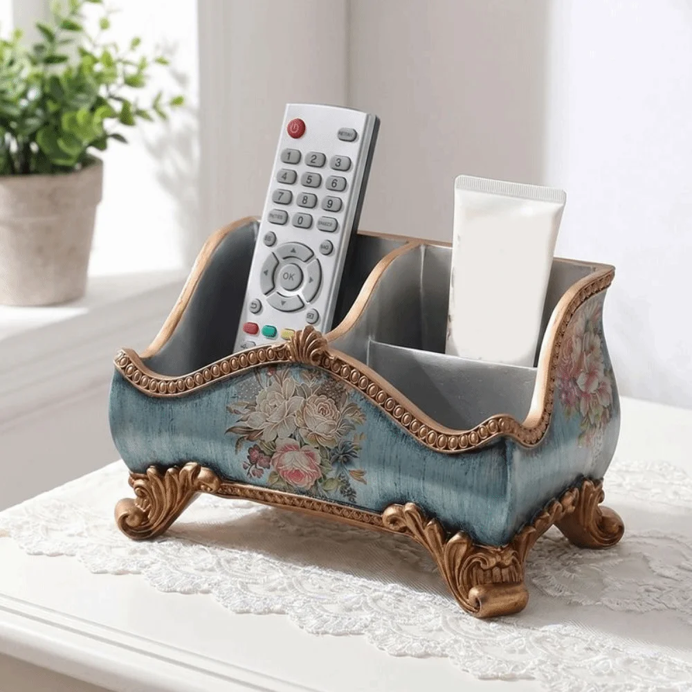 Resin European Style Storage Box Flower Pattern Retro Remote Control Box 3 Compartment Decorative Desktop Organizer Living Room
Resin European Style Storage Box Flower Pattern Retro Remote Control Box 3 Compartment Decorative Desktop Organizer Living Room