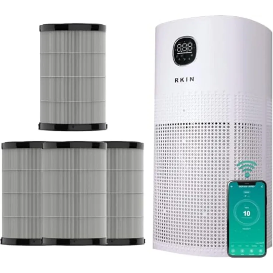 HEPA 14 Smart Air Purifier for large rooms, white plastic, 3+ year filters, WiFi app control, PM2.5 monitor, auto/turbo/sleep m
HEPA 14 Smart Air Purifier for large rooms, white plastic, 3+ year filters, WiFi app control, PM2.5 monitor, auto/turbo/sleep m