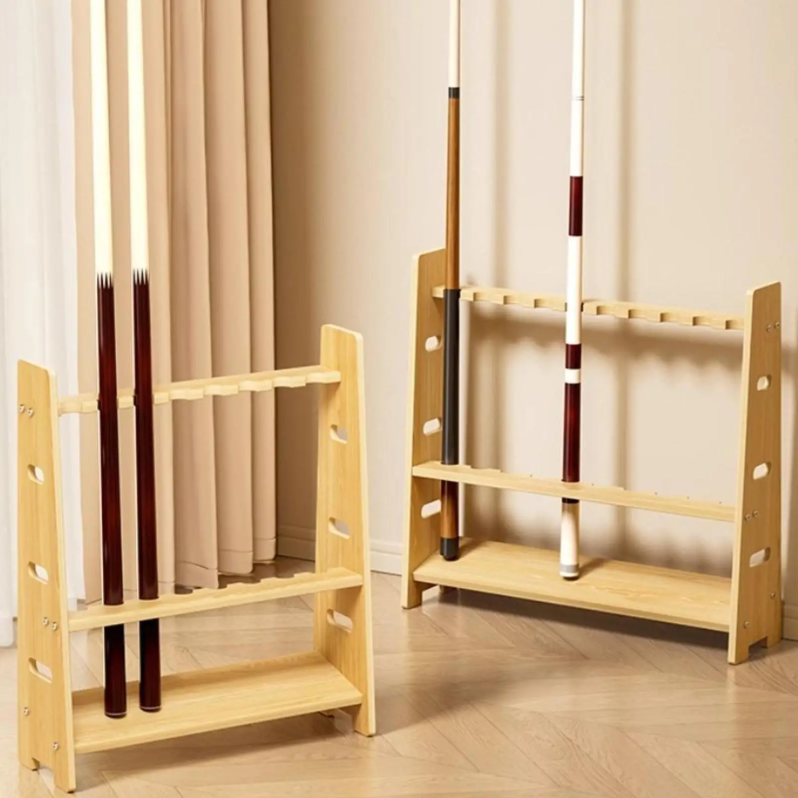 Pool Cue Holder Gifts Double Layer Floor Stand Solid Wood Organizer Accessories Easy Installation Professional Pool Stick Holder
Pool Cue Holder Gifts Double Layer Floor Stand Solid Wood Organizer Accessories Easy Installation Professional Pool Stick Holder